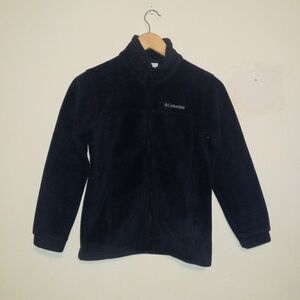 Columbia Birch Falls Fleece Jacket-Medium 8/10-Black-Full Zip-Pockets-Unlined